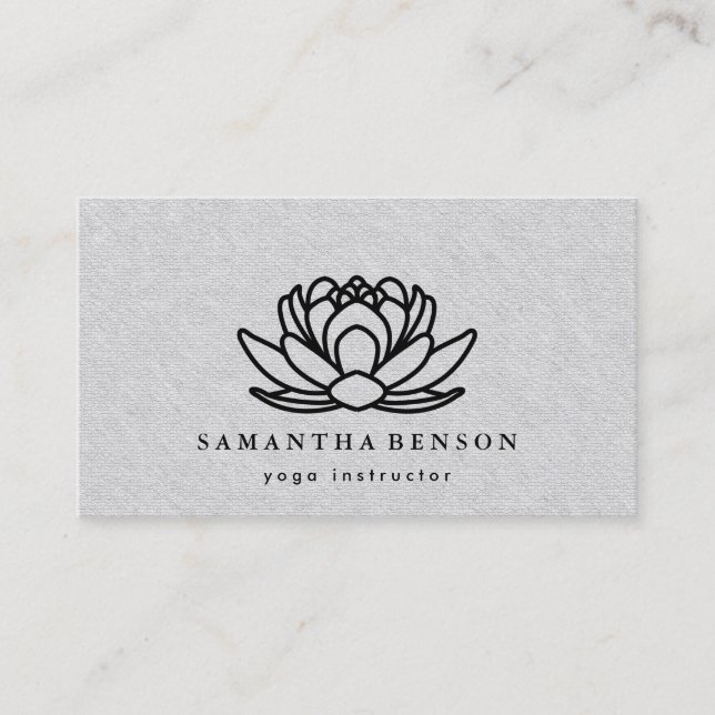 Elegant Lotus Blume Mandala Logo Yoga Instructor Visitenkarte (Vorderseite)