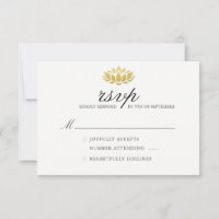 Elegant Lotus Blume Wedding RSVP Card