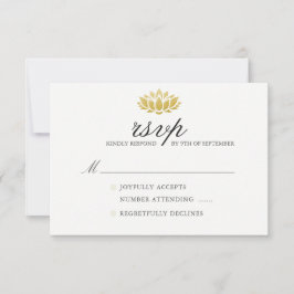Elegant Lotus Blume Wedding RSVP Card Karte