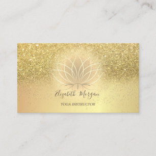 Elegant Lotus Confetti Glitzer Yoga Instructor Visitenkarte