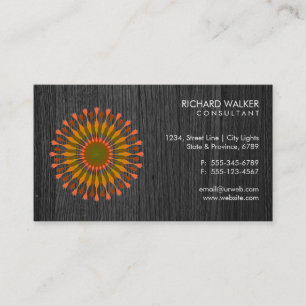Elegant Lotus Floral Black Wood Health Wellness Visitenkarte