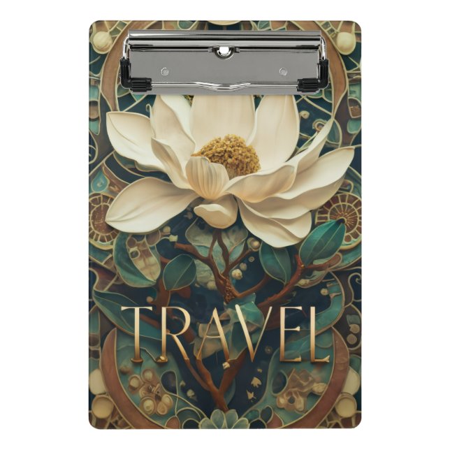 Elegant Lotus Flower  Mini Klemmbrett (Vorderseite)