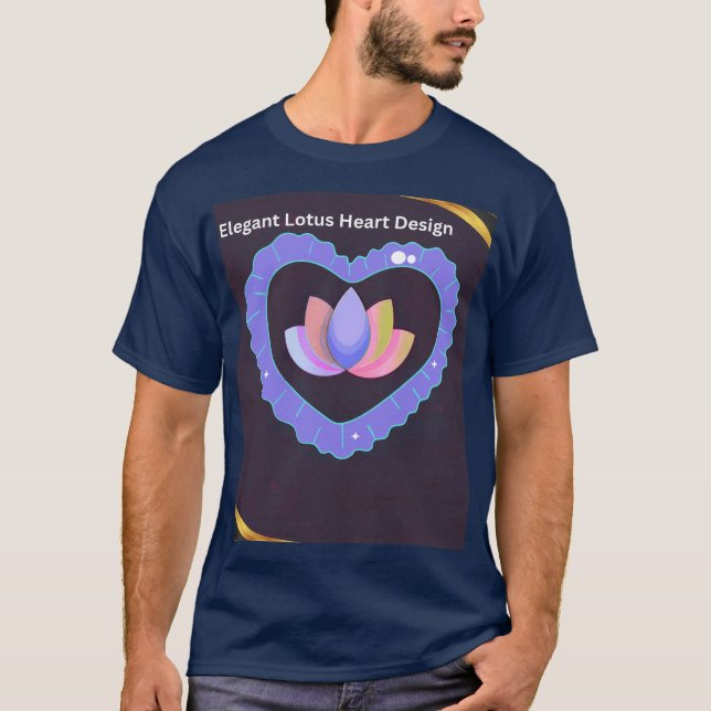 Elegant Lotus Heart Design T-Shirt (Vorderseite)