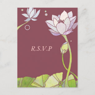 Elegant Lotus: Hochzeitliche RSVP Postkarten