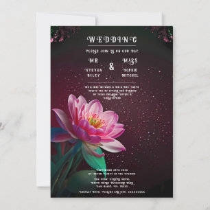 Elegant Lotus Wedding Einladung   floral kosmisch