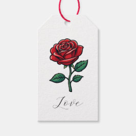 Elegant Love Rose Gift Tags Geschenkanhänger