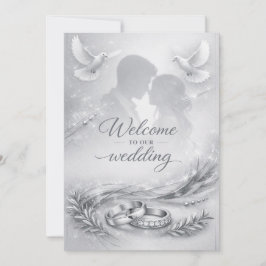Elegant Love Silhouette Wedding Invitation Einladung