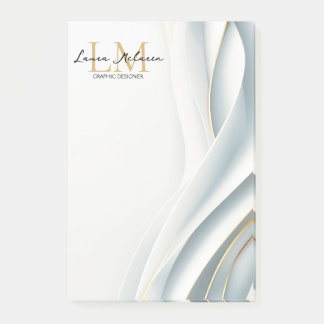 Elegant Luxe Aesthetics Monogram White Veil  Post-it Klebezettel
