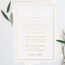 Elegant Luxe Gold Calligraphy Modern Wedding Foi