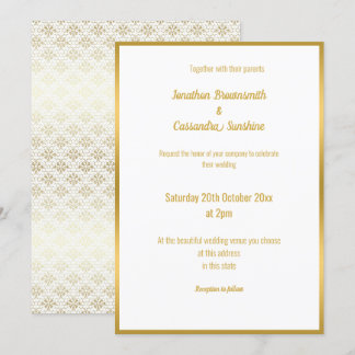 ELEGANT LUXE GOLD LACE 2 WEDING INVITATION EINLADUNG