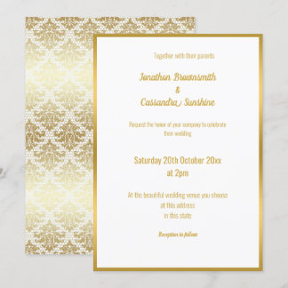 ELEGANT LUXE GOLD LACE WEDING INVITATION EINLADUNG