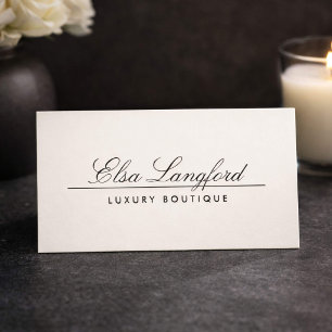 Elegant Luxe Ivory Boutique Designer Visitenkarte
