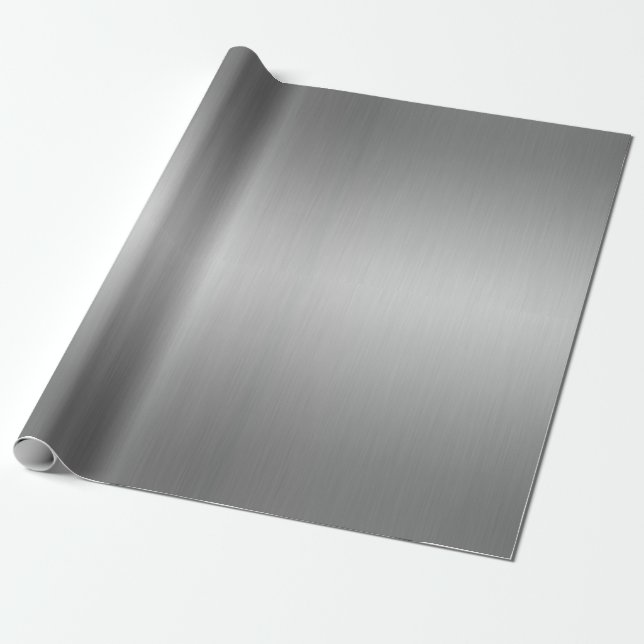Elegant Luxe Metallic Silver Gray Geschenkpapier (Ungerollt)