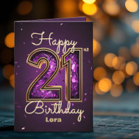 Elegant luxuriös Lila und Gold 21. Geburtstag