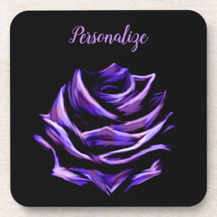 Elegant & Luxuriös personalisierte violette Neonro Getränkeuntersetzer