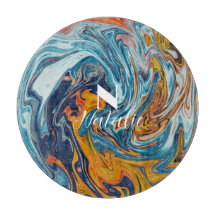 Elegant Luxury Blue Gold Monogram