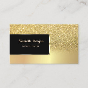 Elegant Luxury Chic Gold Glitzer Bokeh Ombre Visitenkarte