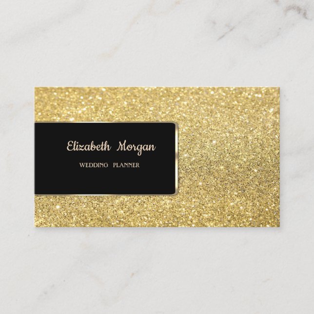Elegant Luxury Gold Glitzer Bokeh Visitenkarte (Vorderseite)