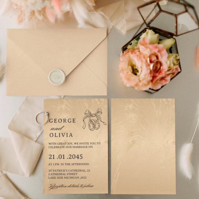 Elegant Luxury Gold Marbled Wedding Einladung (Von Creator hochgeladen)