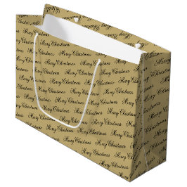 Elegant Luxury Gold Script Frohe Weihnachten Große Geschenktüte