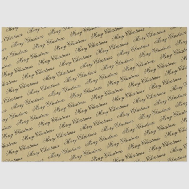 Elegant Luxury Gold Script Frohe Weihnachten Seidenpapier (Vorderseite)