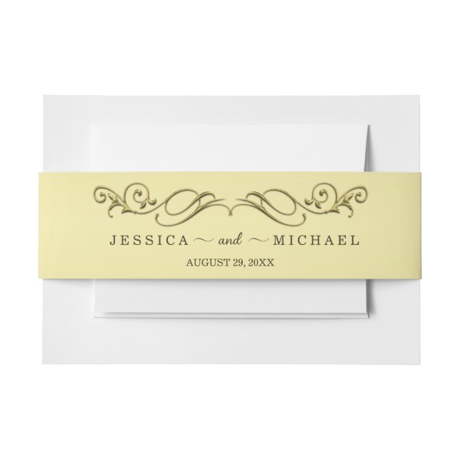 Elegant Luxury Gold Verzierte Hochzeit Einladungsbanderole (Vorderseite Beispiel)