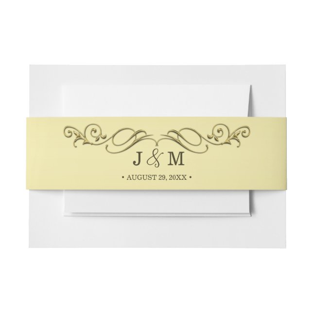 Elegant Luxury Gold Verzierte Hochzeit Einladungsbanderole (Vorderseite Beispiel)