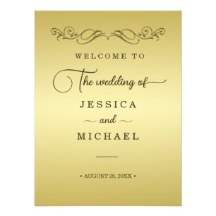 Elegant Luxury Gold Verzierte Hochzeit Fotodruck