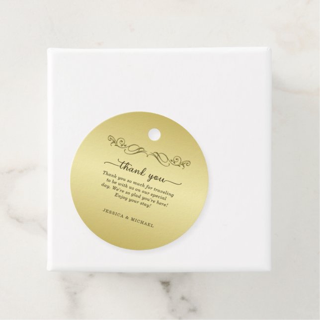 Elegant Luxury Gold Verzierte Hochzeit Geschenkanhänger (Beispiel)