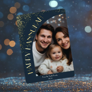 Elegant Luxury Happy Hanukkah   Moderne Begrüßung Folieneinladung