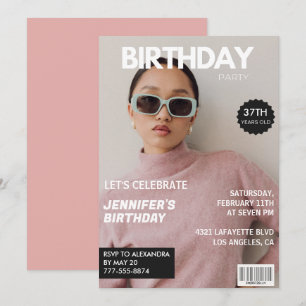 Elegant Luxury Magazin Foto 37. Geburtstag Einladung