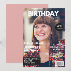Elegant Luxury Magazine Foto 69. Geburtstag Einladung