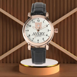 Elegant Luxury Monogram custom name Armbanduhr