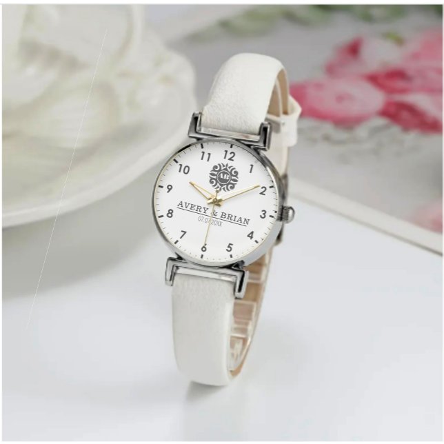 Elegant Luxury  monogram initials names Armbanduhr (Von Creator hochgeladen)