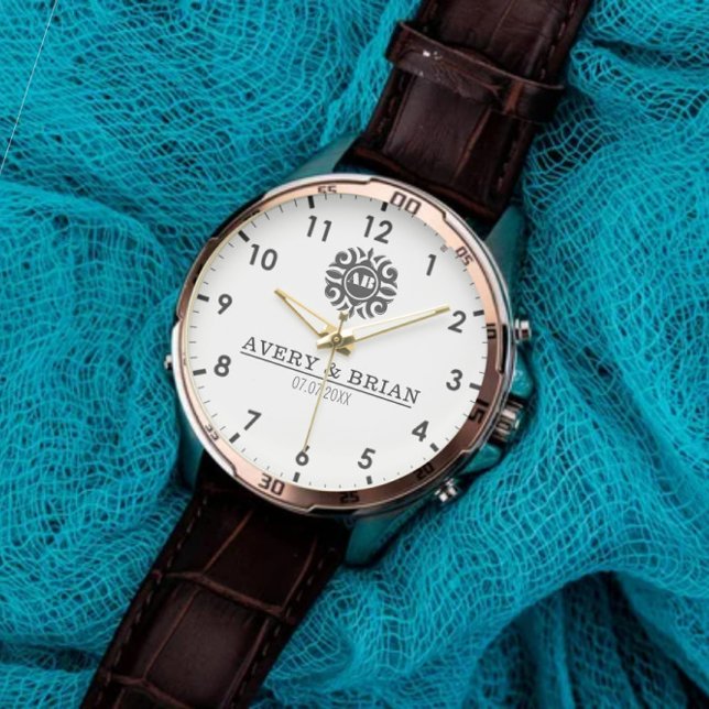 Elegant Luxury  monogram initials names Armbanduhr (Von Creator hochgeladen)