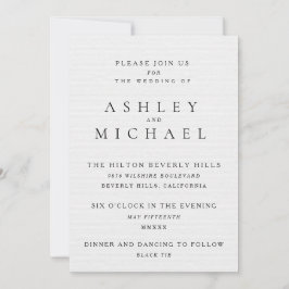 ELEGANT LUXURY TYPOGRAPHIE Black & White Wedding Einladung