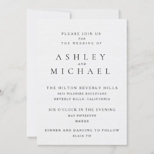 ELEGANT LUXURY TYPOGRAPHIE Black & White Wedding Einladung