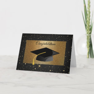 Elegant, Luxus, Gold-Glitzer, Sterne, Graduiertenk Karte