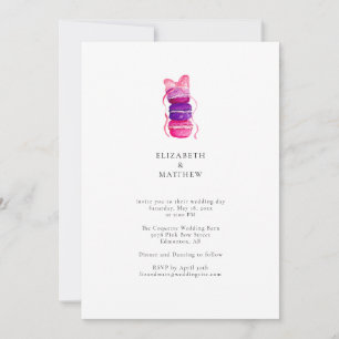 Elegant Macaron Pink Bow Coquette Wedding Einladung