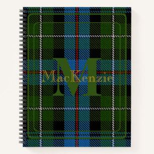 Elegant MacKenzie Clan Tartan Monogram Notizbuch
