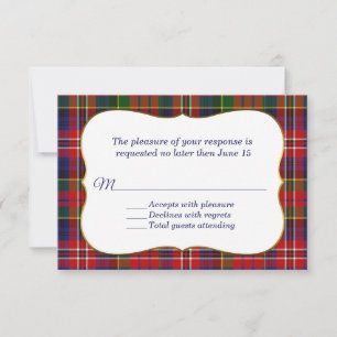 Elegant MacPherson Tartan Karierte RSVP-Karte RSVP Karte