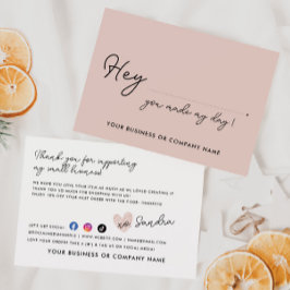 Elegant Made My Day Heart Business Order Packing Dankeskarte