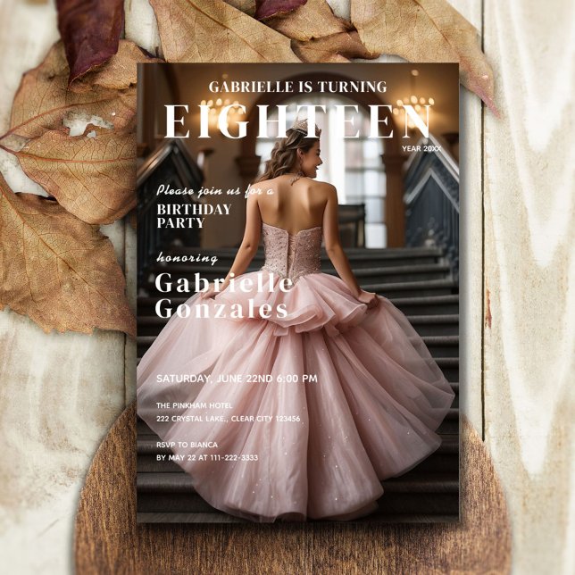 Elegant Magazine Cover Inspiriert 18. Geburtstag Einladung (Von Creator hochgeladen)