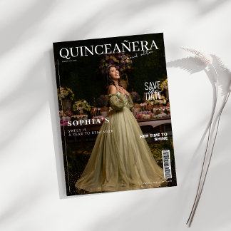 Elegant Magazine Quinceanera Save the Date Einladung