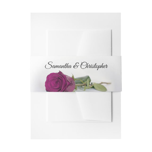 Elegant Magenta Berry Rose Simple Glam Wedding Einladungsbanderole (Vorderseite Beispiel)