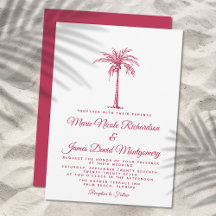 Elegant Magenta Palm Formal Beach Hochzeit