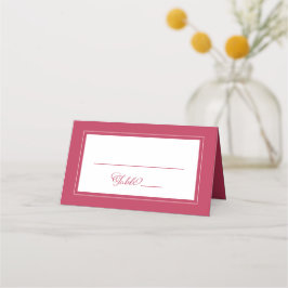Elegant Magenta Red Wedding Guest Tischnummer Platzkarte