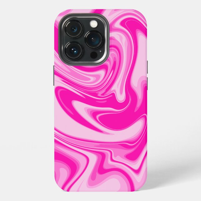 Elegant Magenta Rosa Marmor iPhone Hülle (Hinten)
