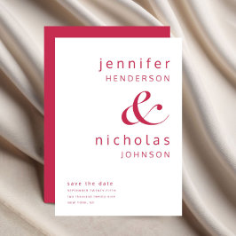 Elegant Magenta Typografy Wedding Save The Date