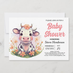 Elegant Magical Barnyard Digital Cow Baby Shower Einladung
